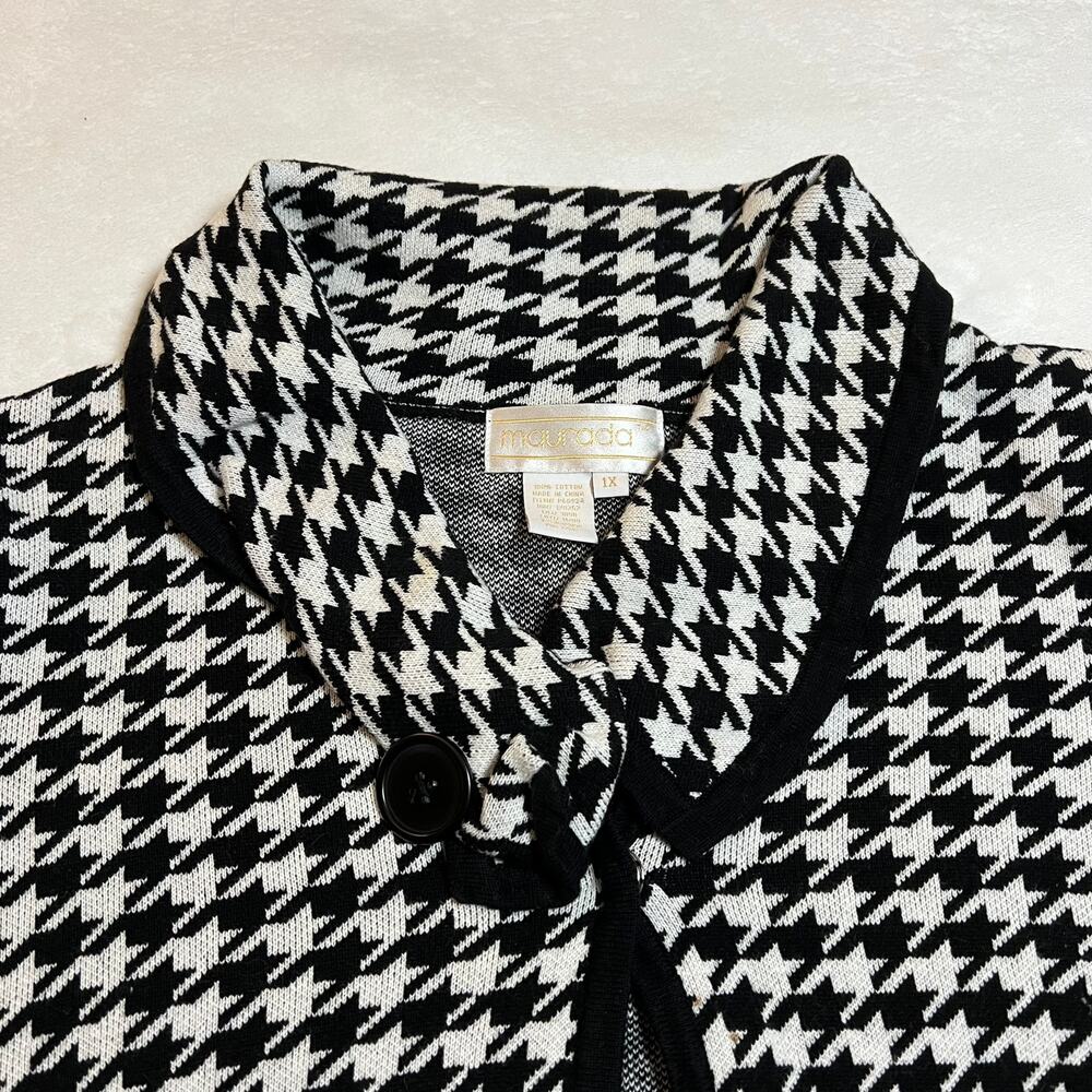 Maurada Houndstooth Knit Open Front Cardigan Size… - image 3